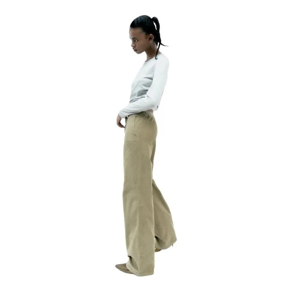 ZARA | Khaki | CORDUROY PANTS - Picture 6 of 11